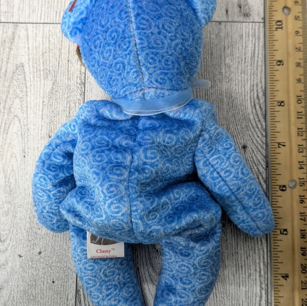 Ty Blue and White Swirl Stuffed Bear